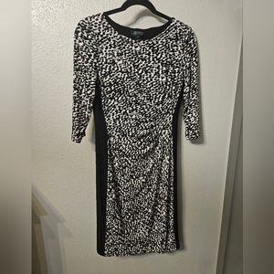 Black, white and light grey dress